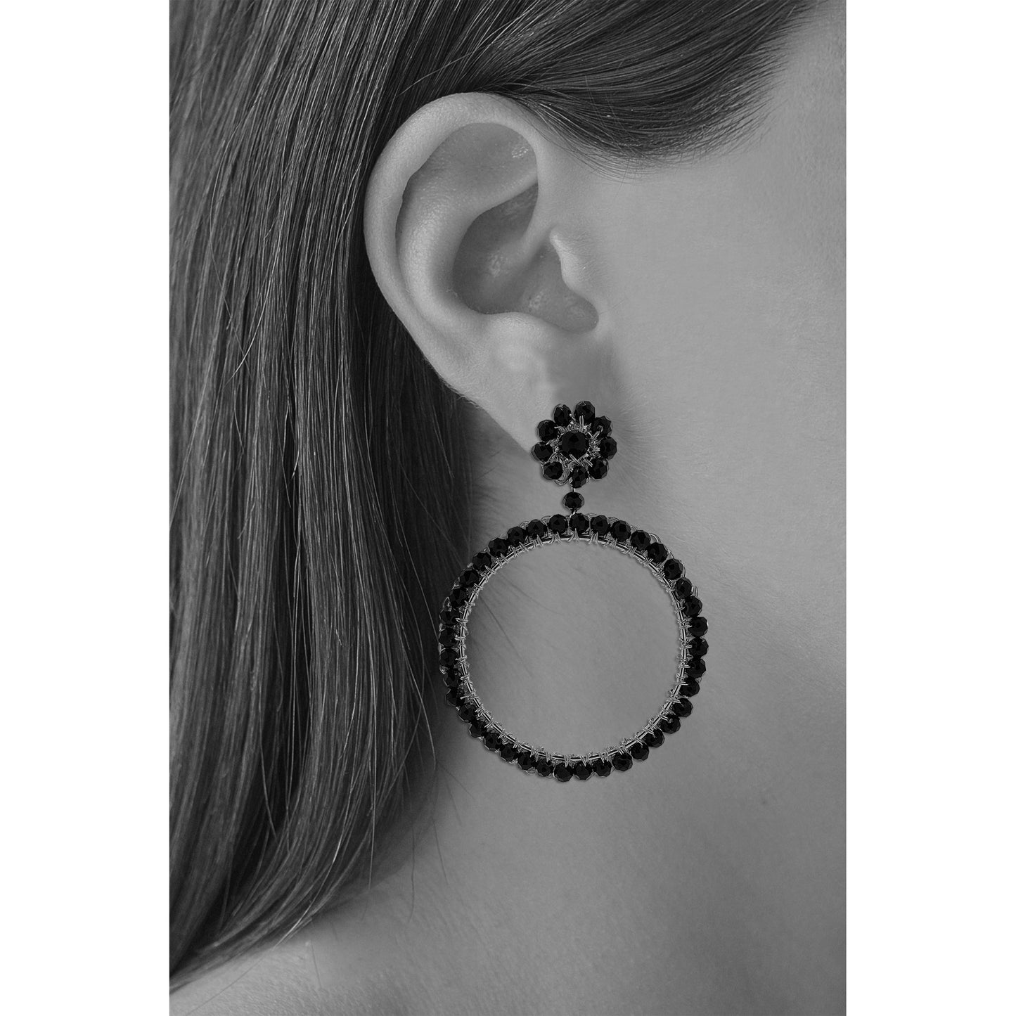 Pearl & Gold Leah Maxi Handmade Crochet Earrings