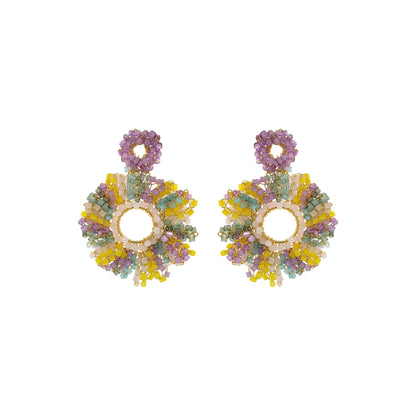 Pastel Mix Marigold Handmade Crochet Earrings