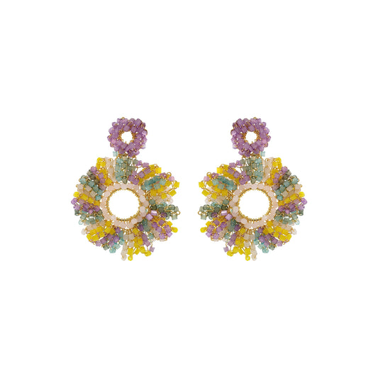 Pastel Mix Marigold Handmade Crochet Earrings