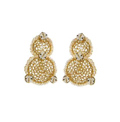 Crystal Prisma Cascade Handmade Crochet Earrings