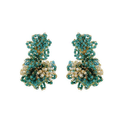 Ocean Teal Mix Agnes Handmade Earrings