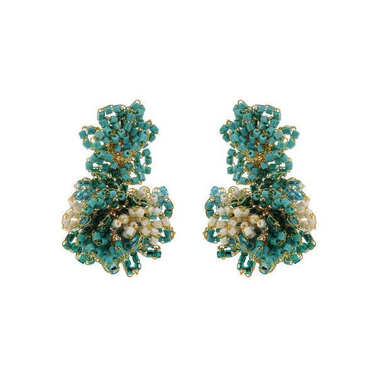 Ocean Teal Mix Agnes Handmade Earrings