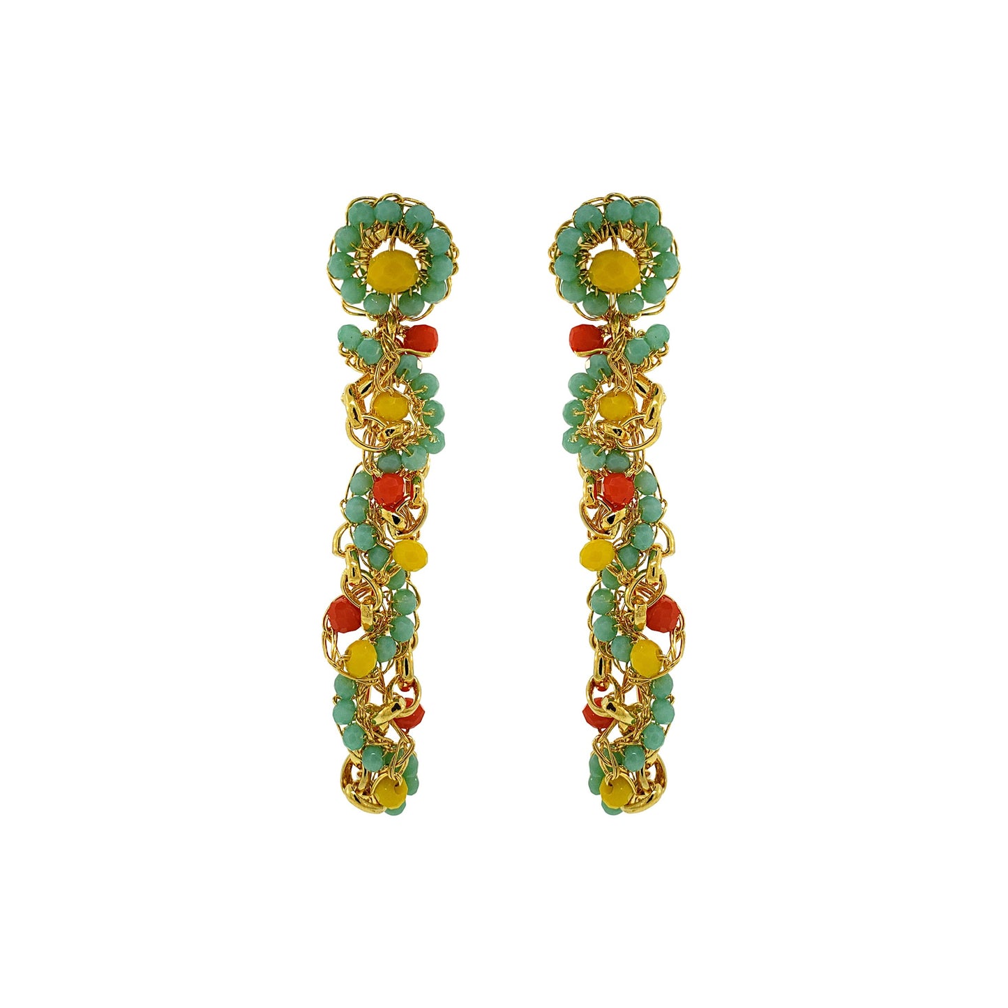 Summer Vibe Mix Hera Drop Handmade Crochet Earrings