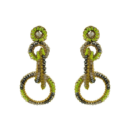 Neon Green Mix Grace Handmade Crochet Earrings