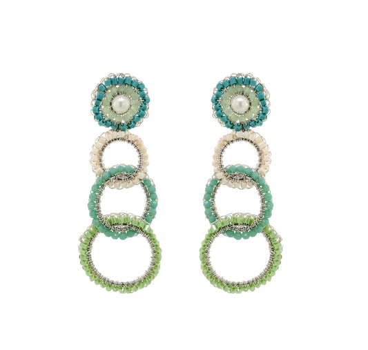 Mint Green Mix Olympia Handmade Earrings
