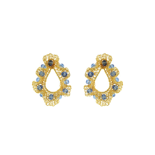 Blue-Gold-Nalu-teardrop-Handmade-Crochet-Earrings-handmade-crochet-teardrop-with-unique-design-18k-gold-filled-wire-hypoallergenic-lightweight-statement