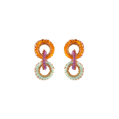 Cascade-Interlock-Links-Green-Pink-Purple-Orange-Gold-Lola-Handmade-Crochet-Earrings-18k-gold-filled-wire-hypoallergenic-lightweight-statement-brazilian-soul-collection