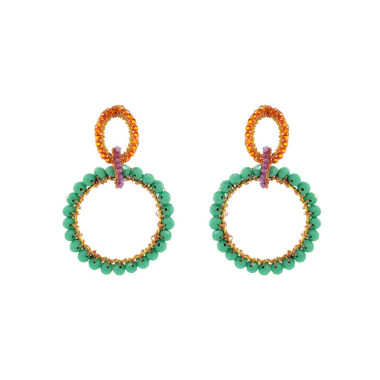 Cascade-Interlock-Links-Green-Pink-Purple-Orange-Gold-Lola-Maxi-Handmade-Crochet-Earrings-18k-gold-filled-wire-hypoallergenic-lightweight-statement-brazilian-soul-collection