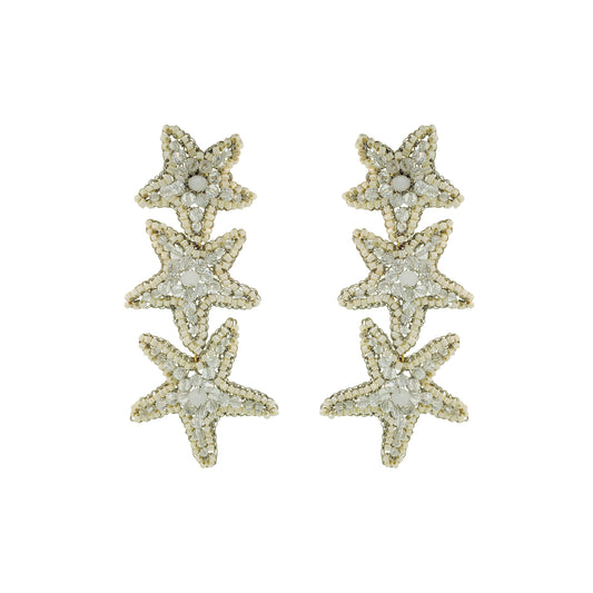 Cascade-Raffia-Beige-Gold-Sea-Star-Handmade-Crochet-Earrings-18k-gold-filled-wire-hypoallergenic-lightweight-statement-soul-collection
