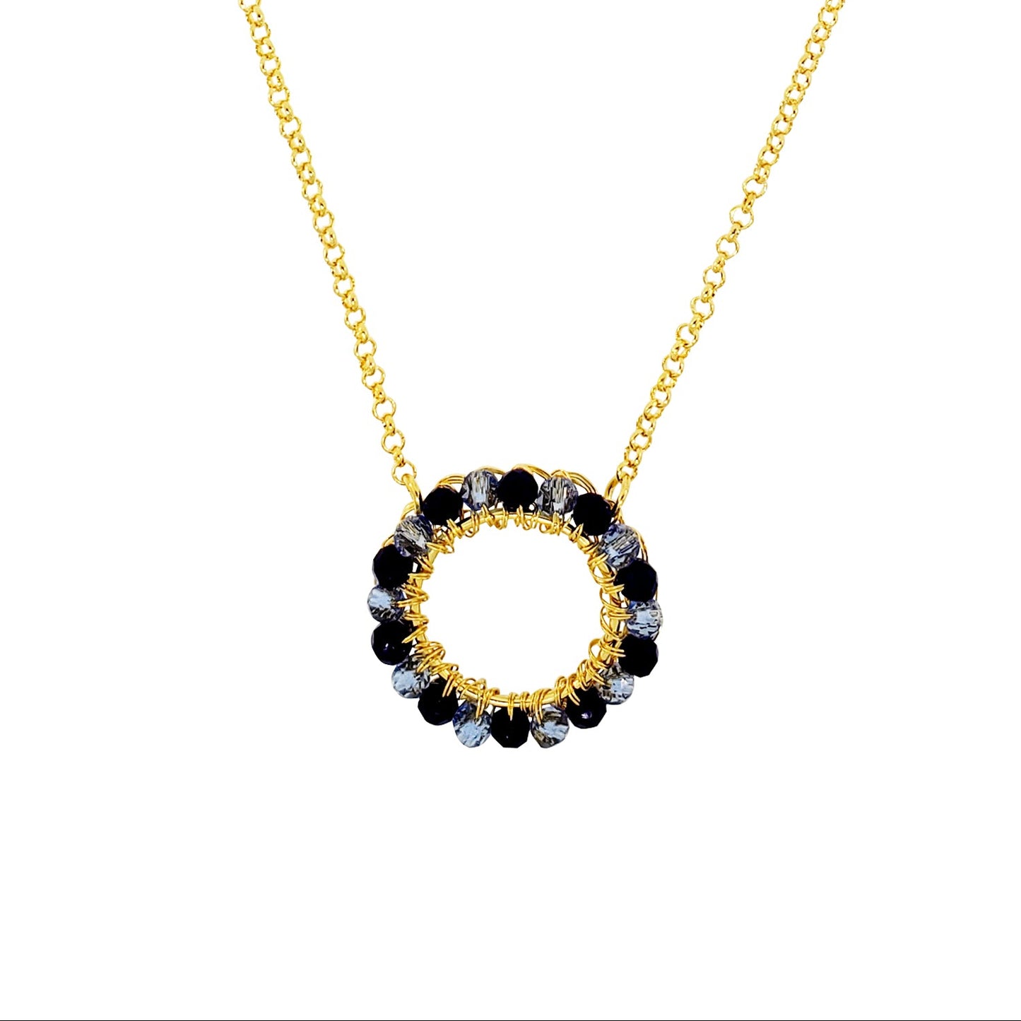 Circle-Blue-Gold-Ellie-Handmade-Crochet-Necklace-detail-18k-gold-filled-wire-hypoallergenic-lightweight-statement-soul-collection