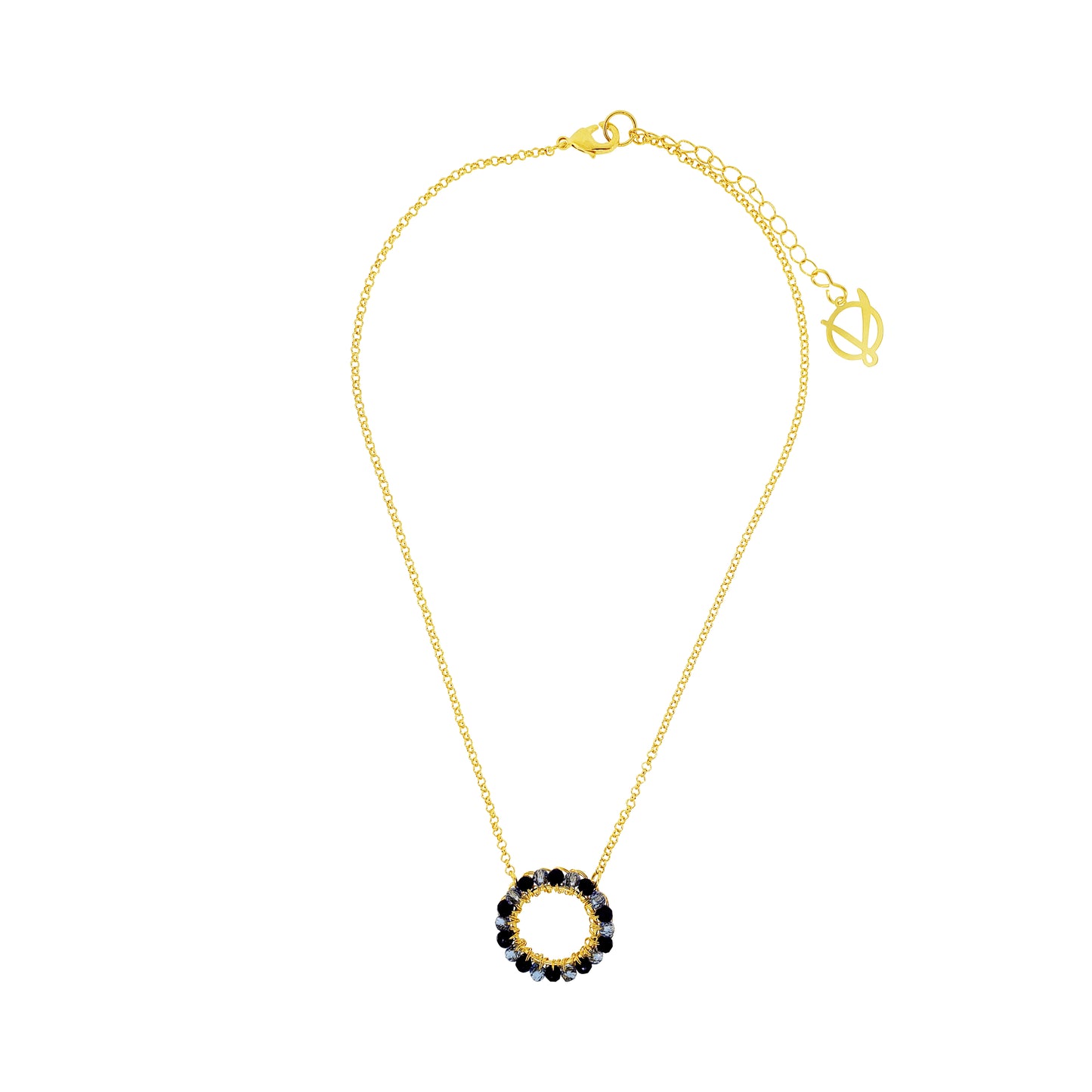 Circle-Blue-Gold-Ellie-Handmade-Crochet-Necklace-18k-gold-filled-wire-hypoallergenic-lightweight-statement-soul-collection