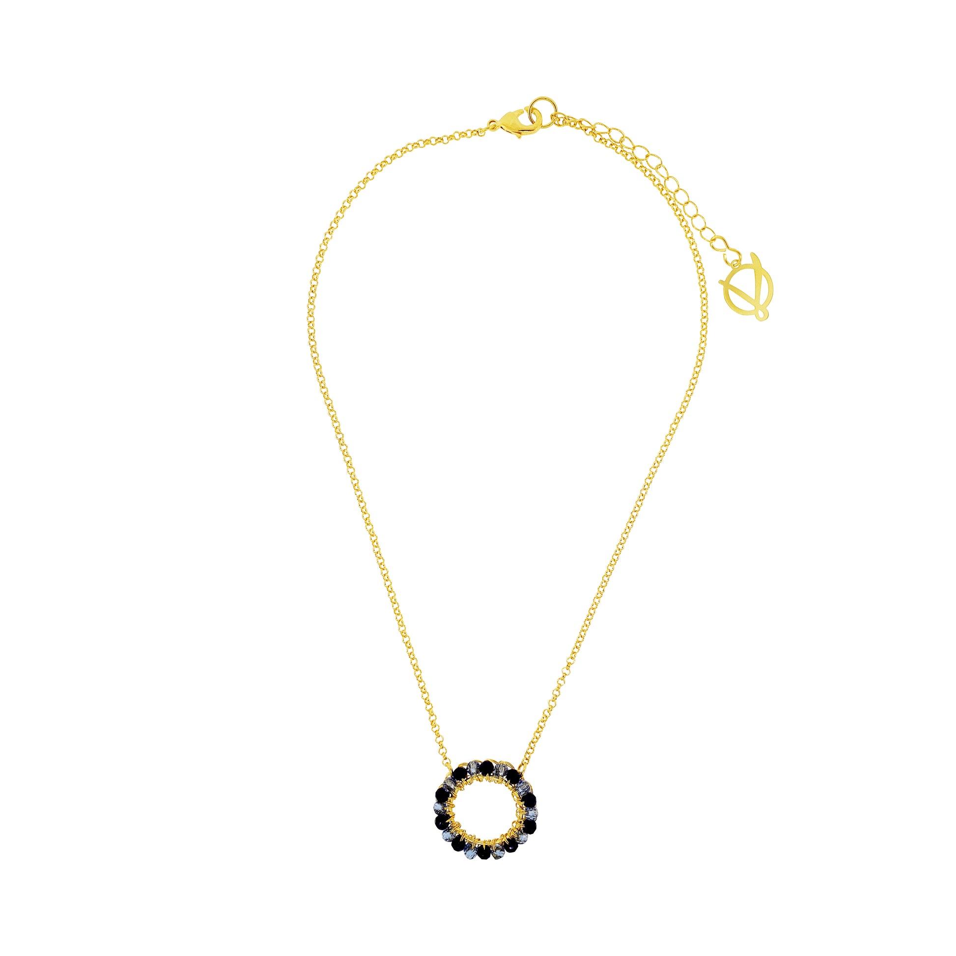 Circle-Blue-Gold-Ellie-Handmade-Crochet-Necklace-18k-gold-filled-wire-hypoallergenic-lightweight-statement-soul-collection