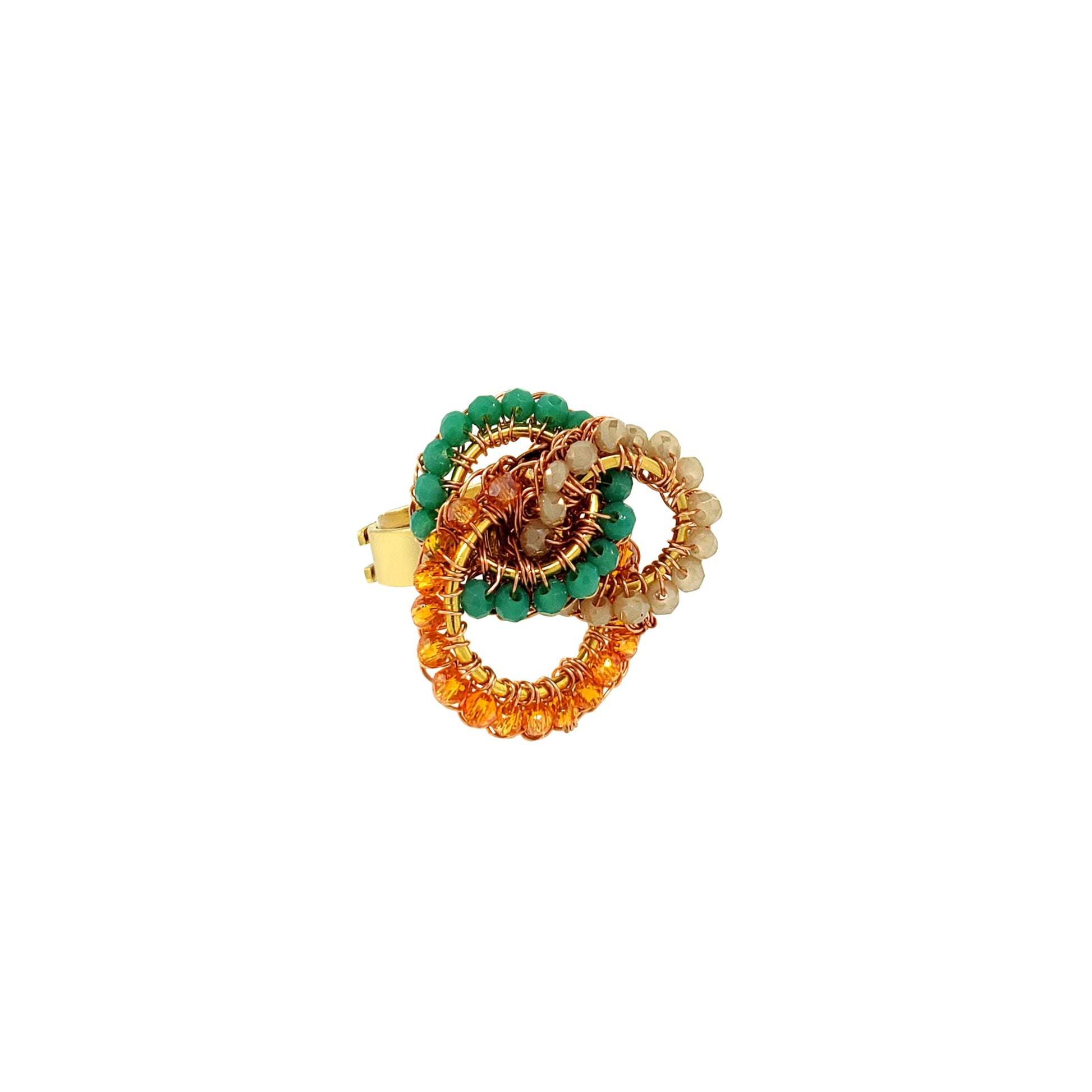 Circle-Geometric-Green-Pink-Purple-Orange-Leah-Trio-Handmade-Crochet-Ring-18k-gold-filled-wire-hypoallergenic-lightweight-statement-brazilian-soul-collection