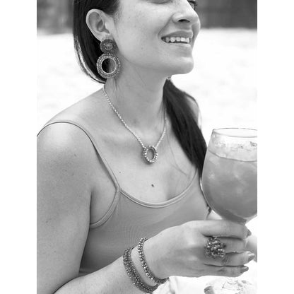 Circle-Gold-Ellie-Handmade-Crochet-Necklace-Nyx-Earrings-Drizzle-Ring-Model-18k-gold-filled-wire-hypoallergenic-lightweight-statement-soul-collection