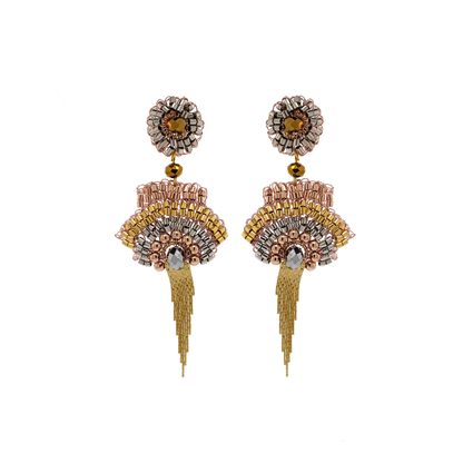Trio Gold Mix Fergie Mini Chandelier Handmade Earrings