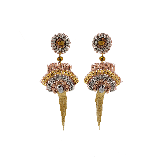 Trio Gold Mix Fergie Mini Chandelier Handmade Earrings