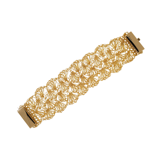 All Gold Shells Handmade Crochet Bracelet