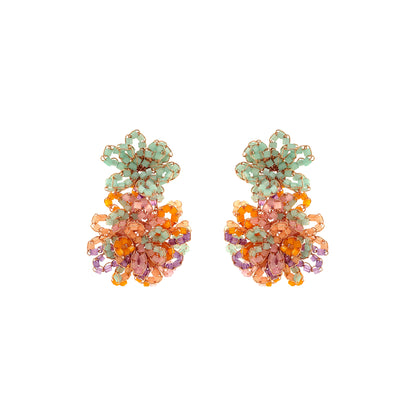 Double-Flower-Green-Pink-Purple-Orange-Gold-Agnes-Drop-Handmade-Crochet-Earrings-18k-gold-filled-wire-hypoallergenic-lightweight-statement-brazilian-soul-collection