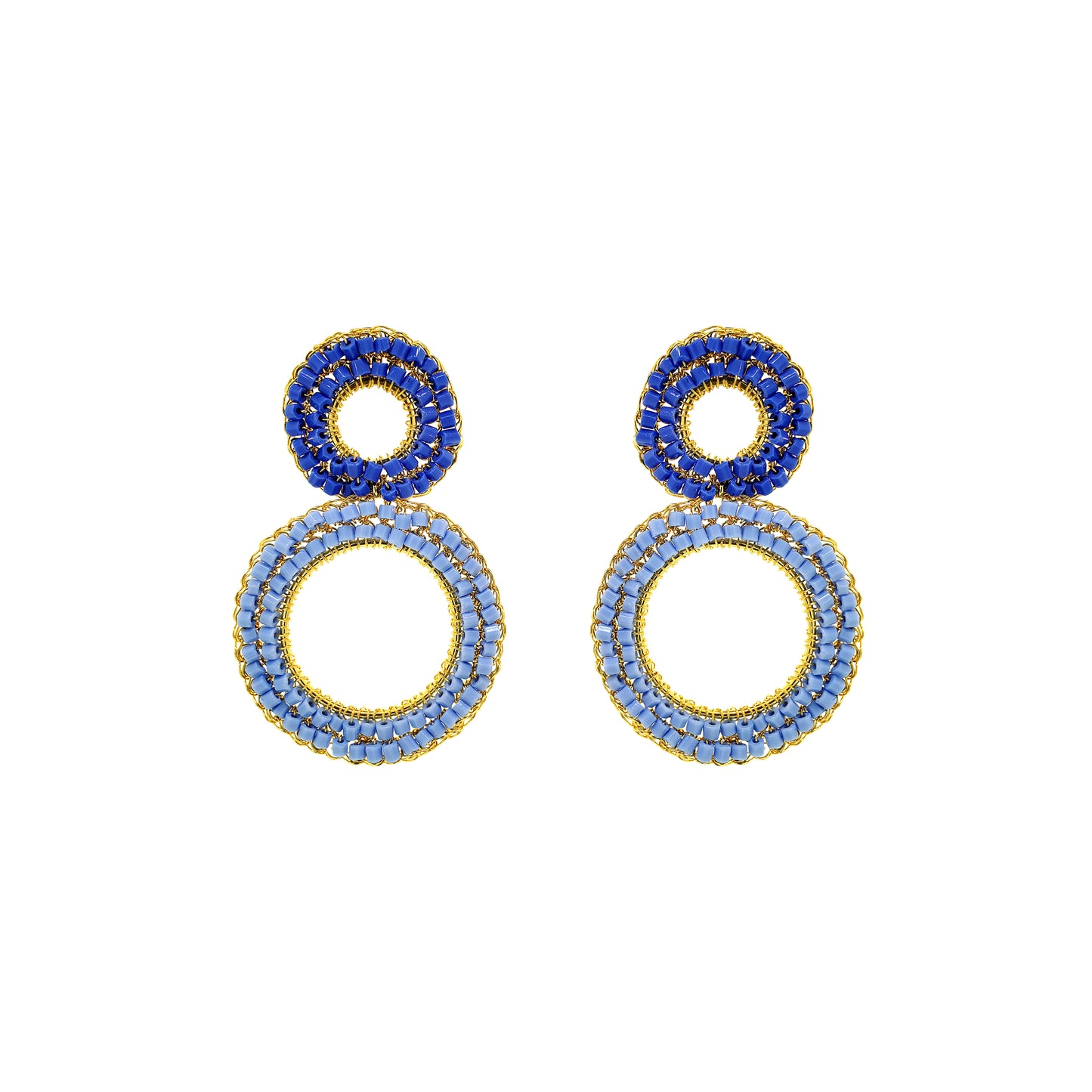 Double-Mandala-Blue-Navy-Gold-Nyx-Drop-Handmade-Crochet-Earrings-18k-gold-filled-wire-hypoallergenic-lightweight-statement-soul-collection
