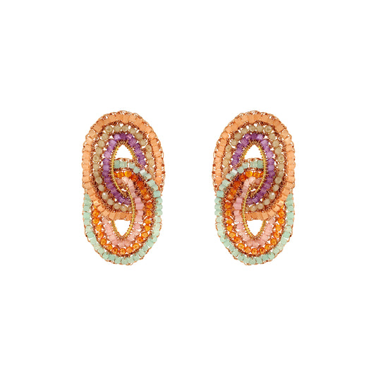 Double-Mandala-Green-Pink-Purple-Orange-Gold-Kai-Duo-Cascade-Handmade-Crochet-Earrings-18k-gold-filled-wire-hypoallergenic-lightweight-statement-brazilian-soul-collection