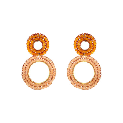 Double-Mandala-Orange-Gold-Nyx-Drop-Handmade-Crochet-Earrings-18k-gold-filled-wire-hypoallergenic-lightweight-statement-brazilian-soul-collection
