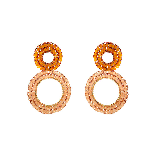 Double-Mandala-Orange-Gold-Nyx-Drop-Handmade-Crochet-Earrings-18k-gold-filled-wire-hypoallergenic-lightweight-statement-brazilian-soul-collection