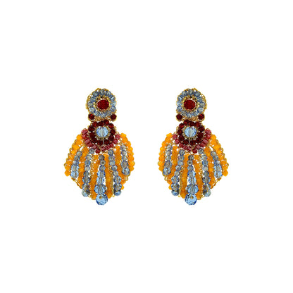 Drop-Blue-Red-Orange-Gold-Sea-Shell-Handmade-Crochet-Earrings-18k-gold-filled-wire-hypoallergenic-lightweight-statement-soul-collection