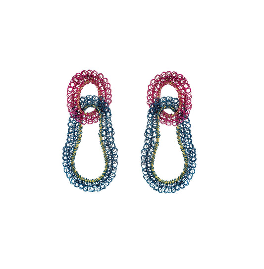 Drop-Geometric-Blue-Pink-Gold-Artemis-Duo-Handmade-Crochet-Earrings-18k-gold-filled-wire-hypoallergenic-lightweight-statement-brazilian-soul-collection