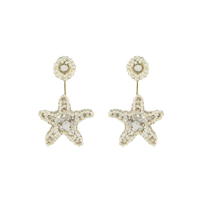 Drop-Raffia-Beige-Gold-Sea-Star-Dangle-Handmade-Crochet-Earrings-18k-gold-filled-wire-hypoallergenic-lightweight-statement-soul-collection