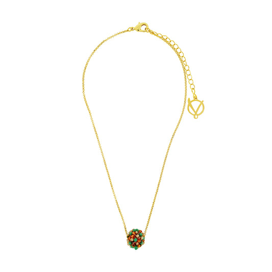 Electric-Green-Pink-Purple-Orange-Gold-Mini-Crystal-Sphere-Maya-Handmade-Crochet-Necklace-18k-gold-filled-wire-hypoallergenic-lightweight-statement-brazilian-soul-collection