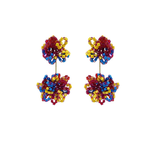 Flower-Dangle-Blue-Fuchsia-Yellow-Gold-Agatha-Drop-Handmade-Crochet-Earrings-18k-gold-filled-wire-hypoallergenic-lightweight-statement-brazilian-soul-collection