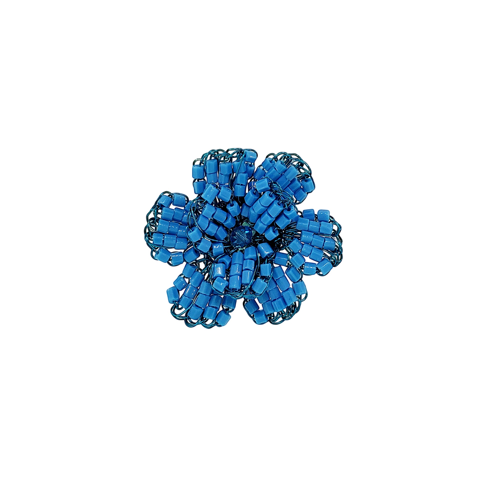 Flower-Electric-Blue-Blossom-Handmade-Crochet-Ring-18k-gold-filled-wire-hypoallergenic-lightweight-statement-brazilian-soul-collection-2