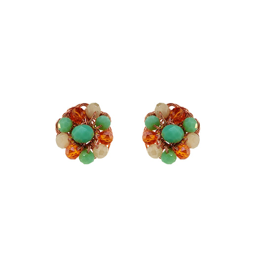 Flower-small-Green-Orange-Beige-Gold-Chloe-Post-Handmade-Crochet-Earrings-18k-gold-filled-wire-hypoallergenic-lightweight-statement-brazilian-soul-collection