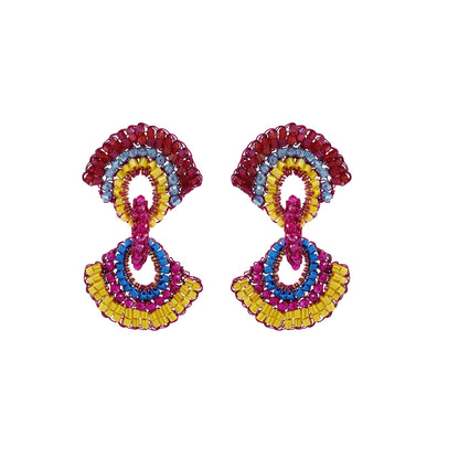 Half-Mandala-Interlock-Links-Blue-Yellow-Fuchsia-Gold-Hannah-Handmade-Crochet-Earrings-18k-gold-filled-wire-hypoallergenic-lightweight-statement-brazilian-soul-collection