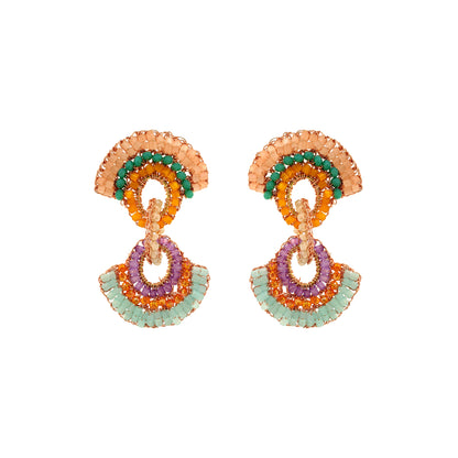 Half-Mandala-Interlock-Links-Green-Pink-Purple-Orange-Gold-Hannah-Handmade-Crochet-Earrings-Dangle-18k-gold-filled-wire-hypoallergenic-lightweight-statement-brazilian-soul-collection