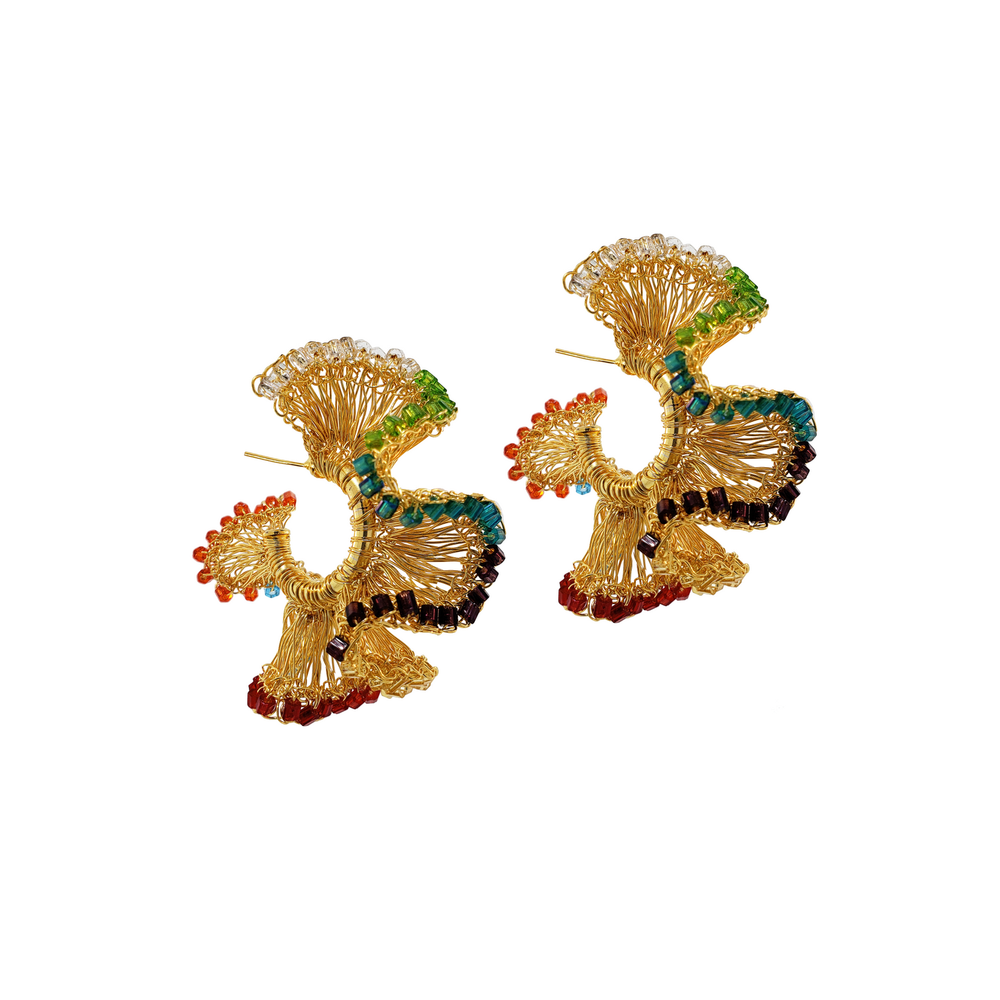 Multicolor-Gold-Handmade-Crochet-Hoop-Earrings-Rio-Hoops-18k-Gold-Filled-Hypoallergenic-Lightweight-Statement-Jewelry-Brazilian-Artisan-Made