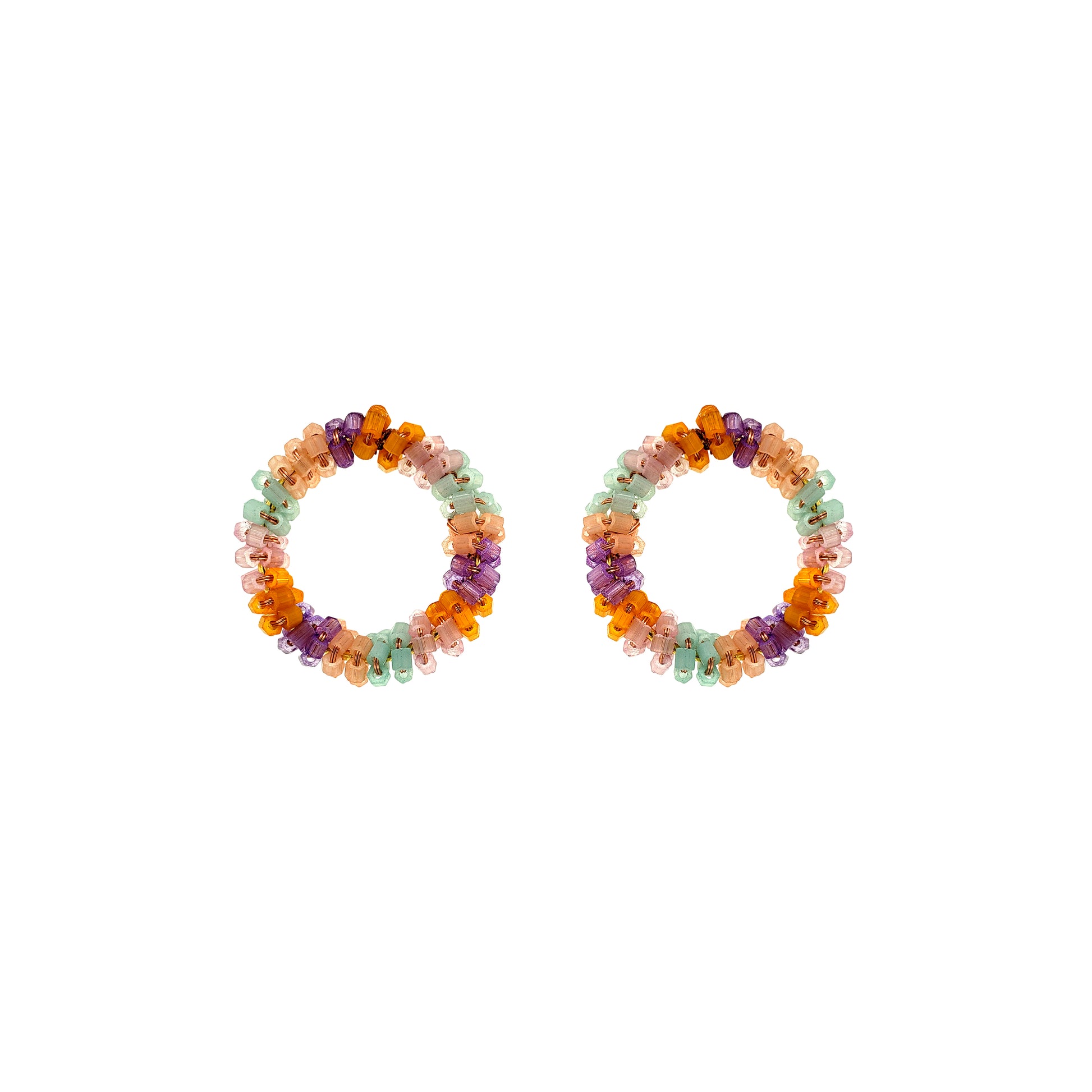 Hoop-Circle-Green-Orange-Purple-Pink-Salvia-Post-Handmade-Crochet-Earrings-18k-gold-filled-wire-hypoallergenic-lightweight-statement-brazilian-soul-collection