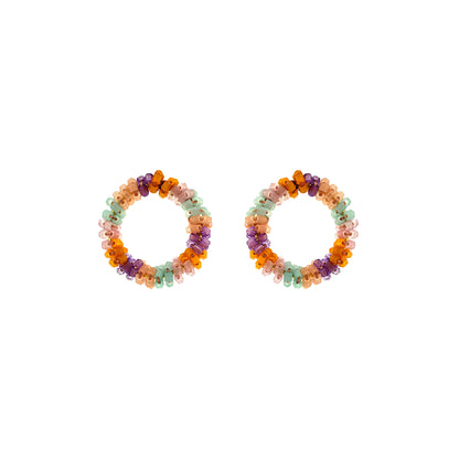 Hoop-Circle-Green-Orange-Purple-Pink-Salvia-Post-Handmade-Crochet-Earrings-18k-gold-filled-wire-hypoallergenic-lightweight-statement-brazilian-soul-collection
