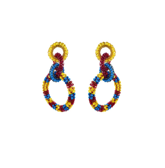 Interlock-Links-Blue-Yellow-Fuchsia-Gold-Lexie-Chandelier-Handmade-Crochet-Earrings-18k-gold-filled-wire-hypoallergenic-lightweight-statement-brazilian-soul-collection