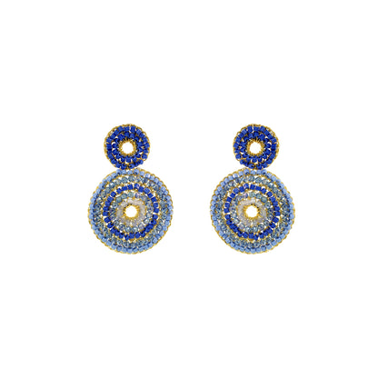 Mandala-Blue-Gold-Gia-Duo-Handmade-Crochet-Earrings-18k-gold-filled-wire-hypoallergenic-lightweight-statement-soul-collection