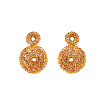 Mandala-Bronze-Butter-Yellow-Gold-Gia-Duo-Handmade-Crochet-Earrings-18k-gold-filled-wire-hypoallergenic-lightweight-statement-soul-collection