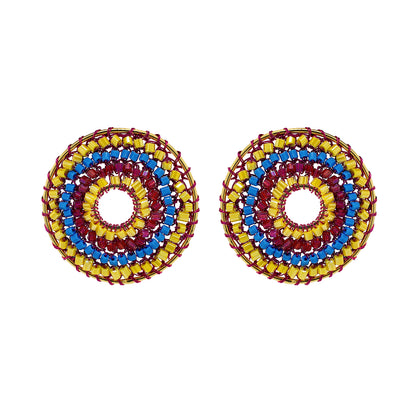 Maxi-Mandala-Blue-Yellow-Fuchsia-Gold-Gush-Post-Handmade-Crochet-Earrings-18k-gold-filled-wire-hypoallergenic-lightweight-statement-brazilian-soul-collection