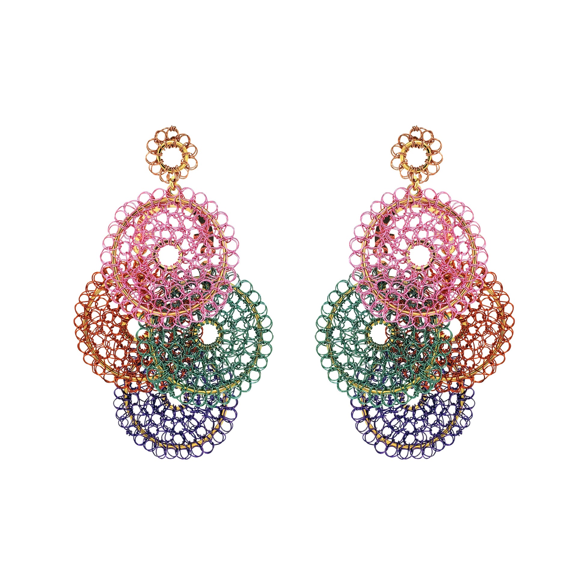 Mesh-Mandala-Green-Pink-Purple-Orange-Juliette-Maxi-Chandelier-Handmade-Crochet-Earrings-18k-gold-filled-wire-hypoallergenic-lightweight-statement-brazilian-soul-collection