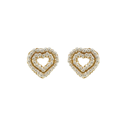 handmade-crochet-heart-shape-earrings-Gold-pearl-18k-gold-filled-wire-hypoallergenic-lightweight-statement-valentines-drop-collection