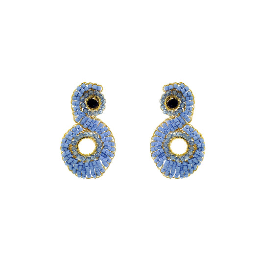 Organic-Drop-Blue-Gold-Aura-Handmade-Crochet-Earrings-18k-gold-filled-wire-hypoallergenic-lightweight-statement-soul-collection