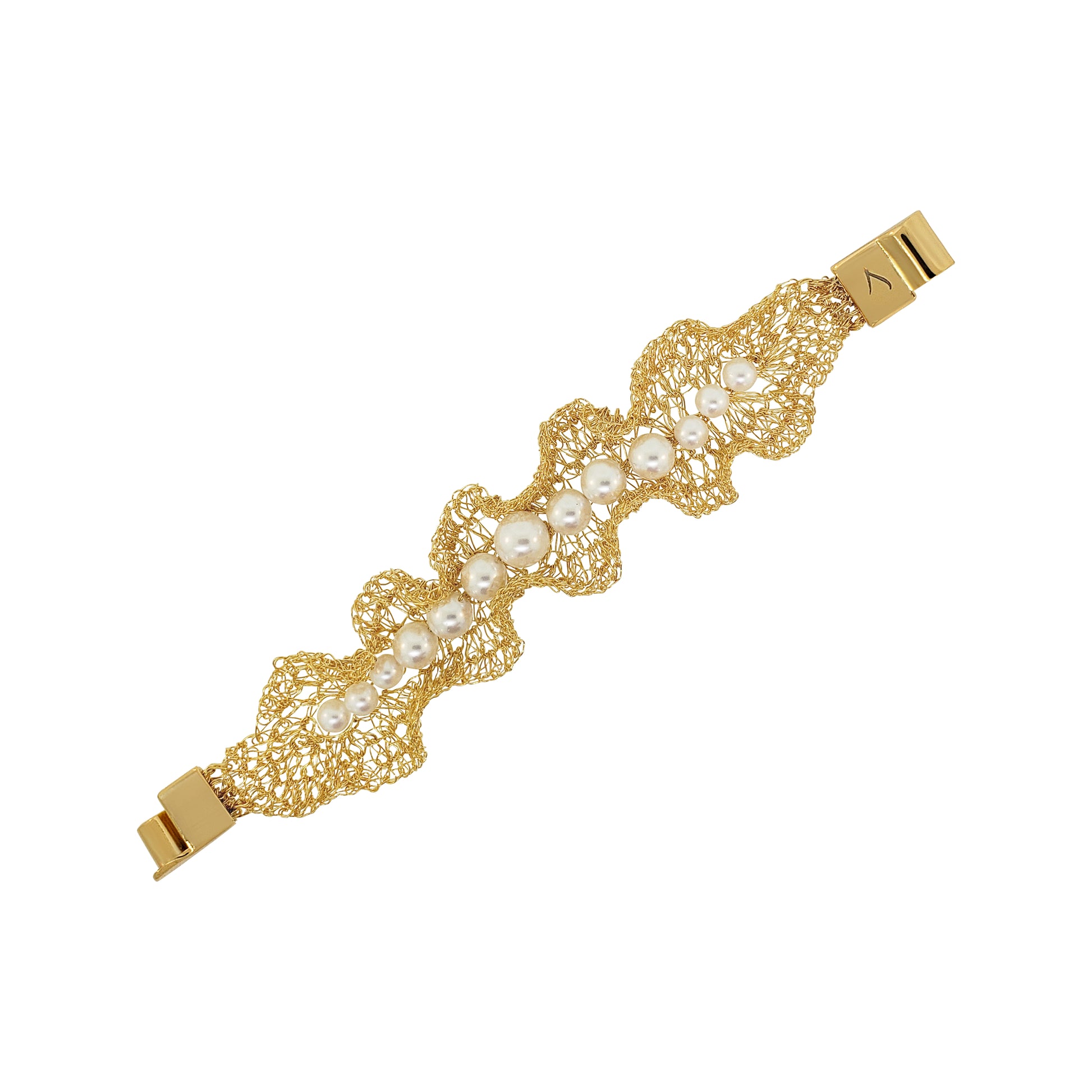 handmade-crochet-bracelet-with-unique-design-18k-gold-filled-wire-hypoallergenic-lightweight-statement