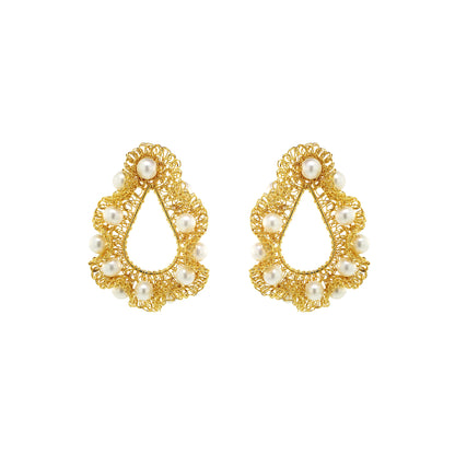 Pearl-Gold-Nalu-teardrop-Handmade-Crochet-Earrings-handmade-crochet-teardrop-with-unique-design-18k-gold-filled-wire-hypoallergenic-lightweight-statement