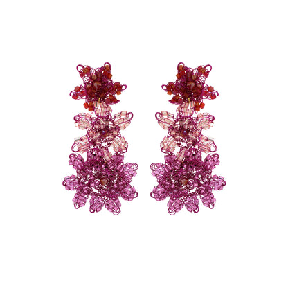 Pink Mix Lily Handmade Crochet Earrings