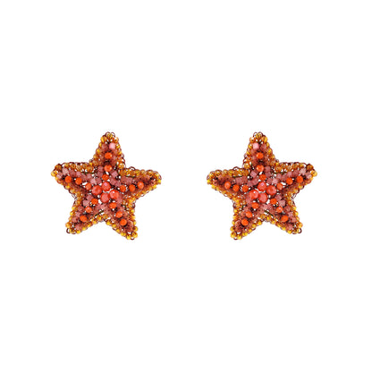 Post-Coral-Bloom-Red-Orange-Gold-Sea-Star-Handmade-Crochet-Earrings-18k-gold-filled-wire-hypoallergenic-lightweight-statement-soul-collection