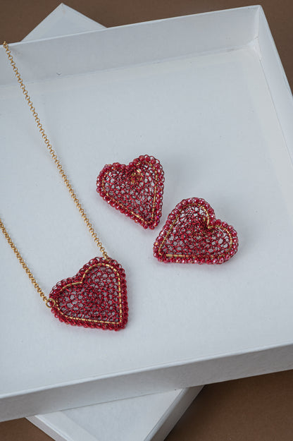 handmade-crochet-heart-shape-earrings-18k-gold-filled-wire-hypoallergenic-lightweight-statement-valentines-drop-collection-red-necklace-set